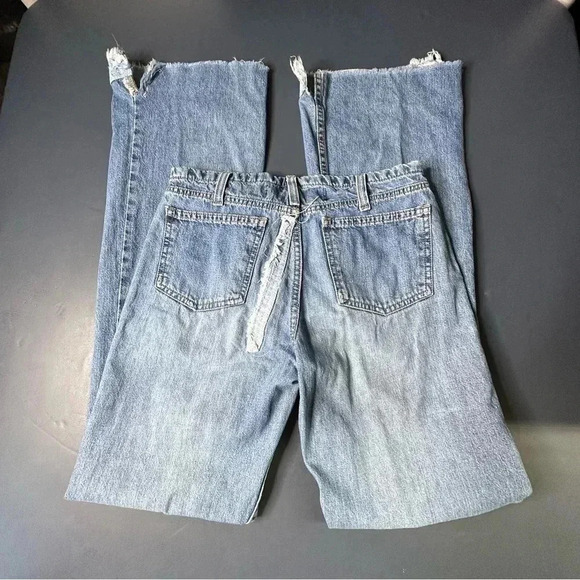 American Eagle Outfitters Womens Jeans 0 Blue Button Closure Distressed Hems - Picture 5 of 14